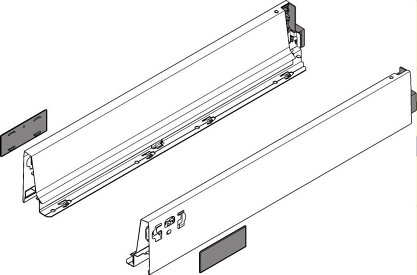 TANDEMBOX intivo/antaro, царги М 83/550мм, белые, комплект