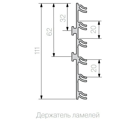 Держатель ламелей под зажим опоры, пластик, черный