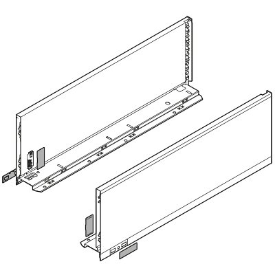 Комплект царг LEGRABOX pure, высота C (177 мм), НД=650 мм, нержавеющая сталь