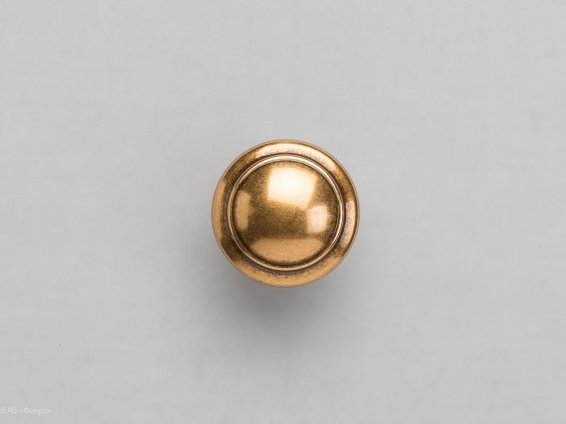 WPO2025 мебельная ручка-кнопка диаметр 30 мм состаренное золото