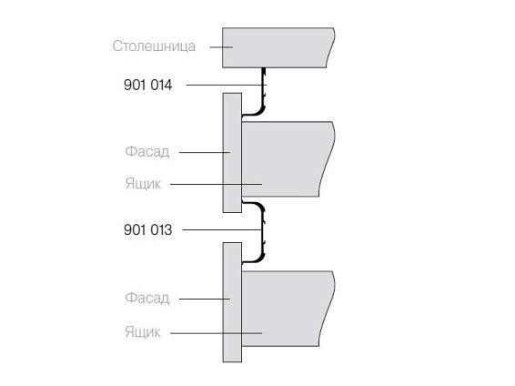 Профиль 901014 для фасадов без ручек (49,3х23 мм),серебро, 5 м.