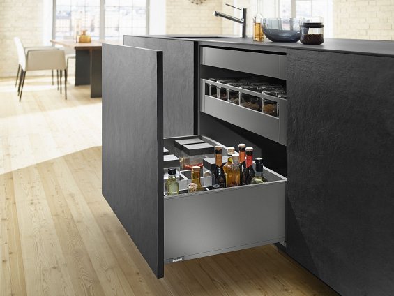 Ящик LEGRABOX pure (высота F 241, глубина 350 мм), для тонких фасадов, серый орион